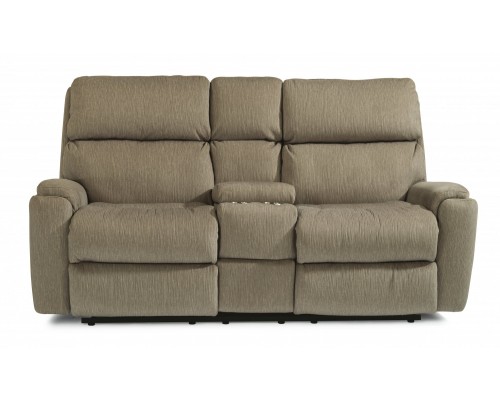 Power Reclining Loveseat with Console & Power Headrests